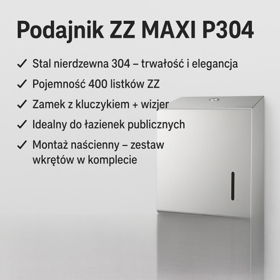 Podajnik na ręczniki ZZ 304 MAXI  stal